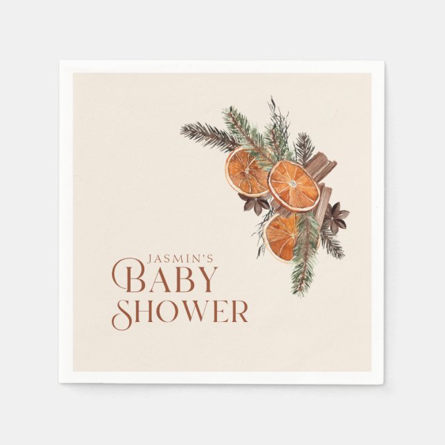 Guardanapo De Papel Simples Fatias Laranja Secas e Chá de fraldas de C (Frente)