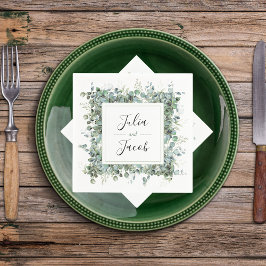 Guardanapo De Papel Simples Festa de casamento Eucalyptus Greenery