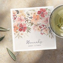 Simples Floral Sweet 16 Aniversário