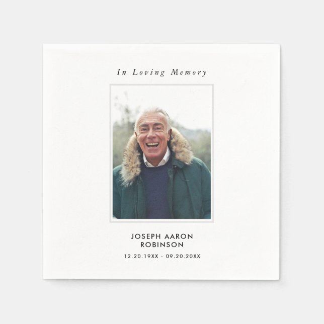 Guardanapo De Papel Simples Foto de Funeral de Condolências Memorial  (Frente)