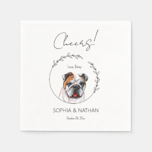 Guardanapo De Papel Simples Inglês Bulldog Dog Cocktail