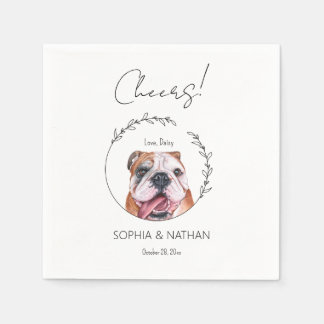 Guardanapo De Papel Simples Inglês Bulldog Dog Cocktail