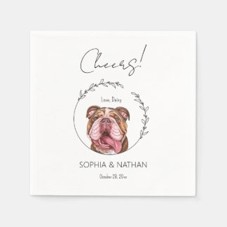 Guardanapo De Papel Simples Inglês Bulldog Dog Cocktail