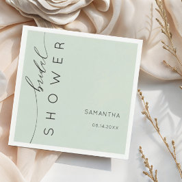 Guardanapo De Papel Simples Lenços de Casamento em Verde Sage e Preto