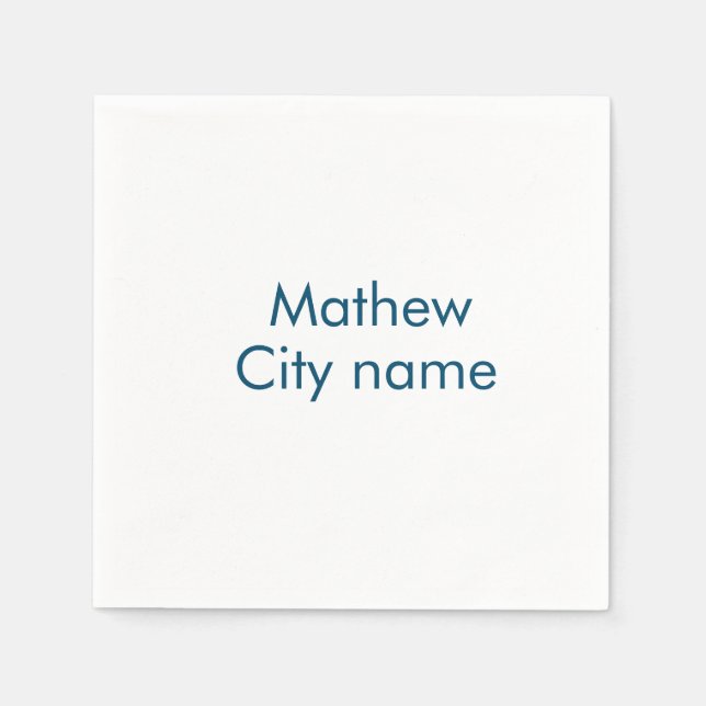 Guardanapo De Papel simples letra inicial monograma adicionar sua letr (Frente)