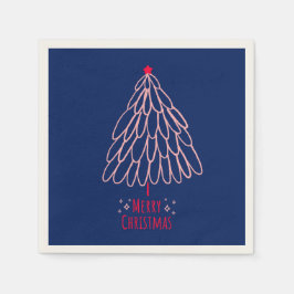 Guardanapo De Papel Simples Médio de Árvore das Estrelas Feliz Natal
