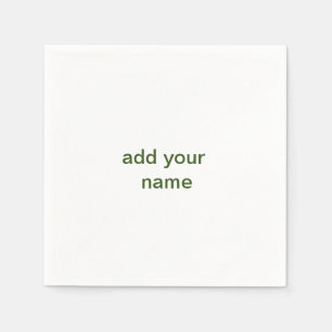 Guardanapo De Papel Simples minimal verde adicione seu texto nome foto