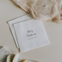 Simples Minimalista Feliz Natal Napkins