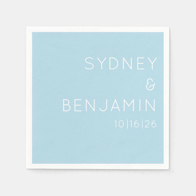 Guardanapo De Papel Simples Minimalista Moderno Personalizado Casament (Frente)