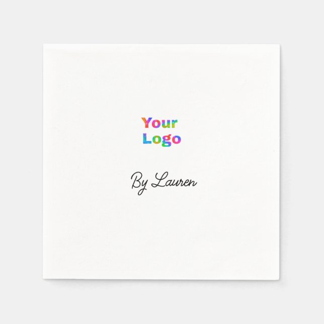 GUARDANAPO DE PAPEL SIMPLES MÍNIMO ADICIONE SEU LOGO TEXTO PERSONALIZA (Frente)