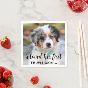 Guardanapo De Papel Simples Moderna Foto Engraçada Cachorro Casamento