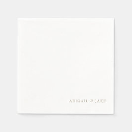 Guardanapo De Papel Simples Moderno Nomes de Texto Dourado Casamento N