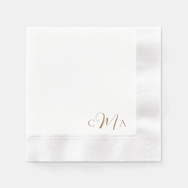 Guardanapo De Papel Simples Monograma Combo Font Cocktail (Frente)