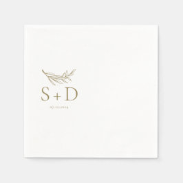 Guardanapo De Papel Simples Monogramas Dourados Napkins