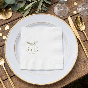 Guardanapo De Papel Simples Monogramas Dourados Napkins