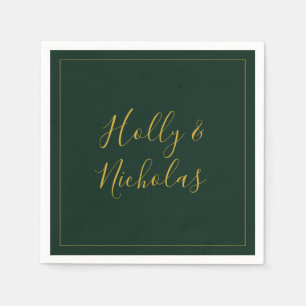 Guardanapo De Papel Simples Natal Elegante Casamento Verde Napkins