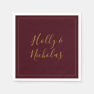 Guardanapo De Papel Simples Natal Elegante Casamento Vermelho Nápol