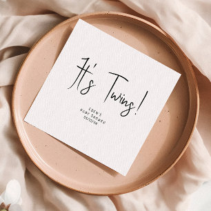 Guardanapo De Papel Simples Neutro Moderno são gêmeos! Chá Napkins