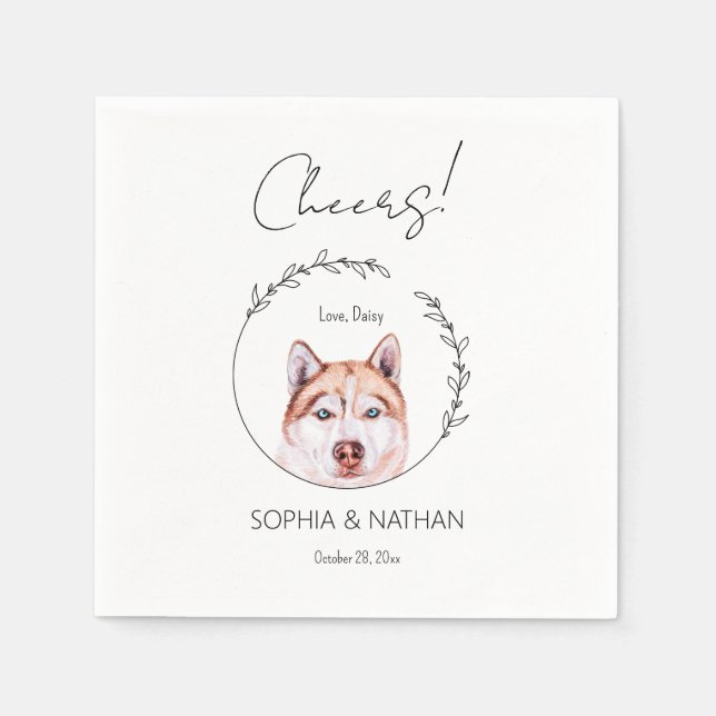Guardanapo De Papel Simples Rouco Cachorro Casamento Cachorro Nápoles (Frente)