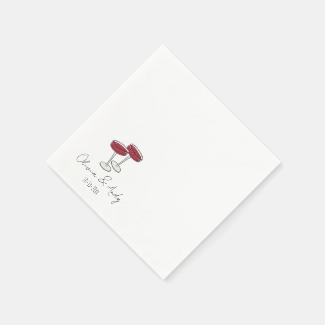 Guardanapo De Papel simples sacolas de casamento com script elegante d (Canto)