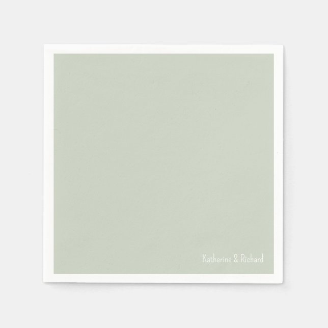 Guardanapo De Papel Simples Sage White Text II Cocktail (Frente)