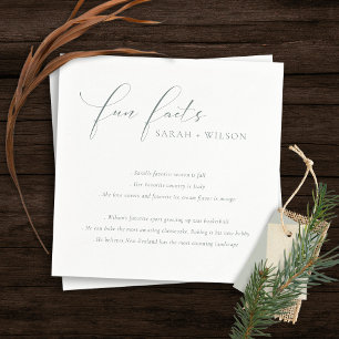 Guardanapo De Papel Simples Script Black White Weding Facts