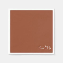 Guardanapo De Papel Simples Terracotta Script Names Casamento Cocktail
