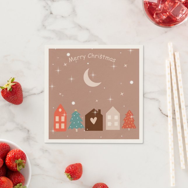 Guardanapo De Papel Simples Tone da Terra Feliz Natal (Insitu)