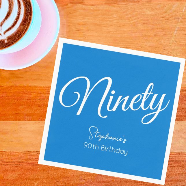 Guardanapo De Papel Simplesmente moderna Festa de aniversário 90 Azul  (Criador carregado)