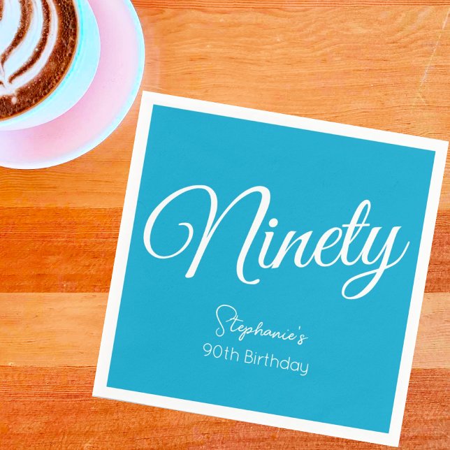 Guardanapo De Papel Simplesmente moderno Script Aqua Blue 90 Festa de  (Criador carregado)