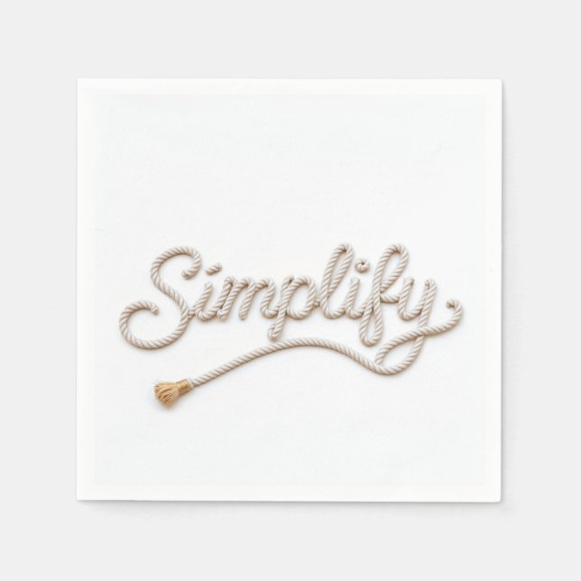 Guardanapo De Papel Simplify Rope Text (Frente)