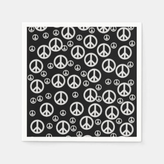 Guardanapo De Papel Sinais de paz em preto e branco