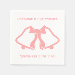 Guardanapo De Papel Sinais E Fita De Casamento Rosa De Nápoles