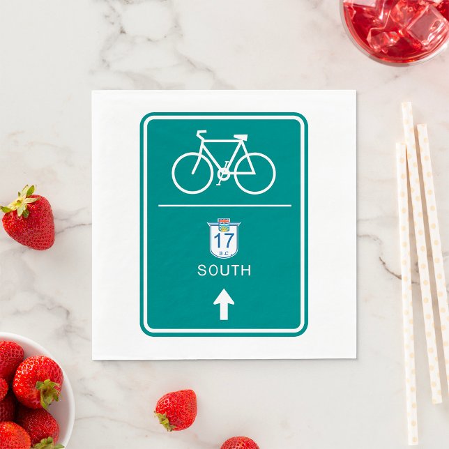 Guardanapo De Papel Sinal da Rota de Ciclismo 17 BC South (Criador carregado)