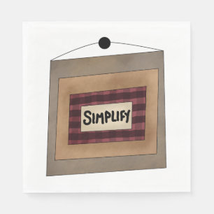 Guardanapo De Papel Sinal de Arte de Palavra Minimalista Rústica