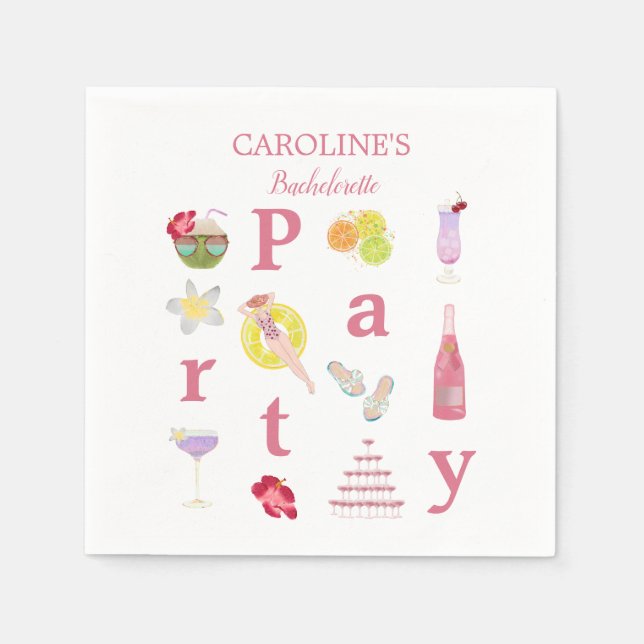 Guardanapo De Papel Sinal de boas-vindas do Chá de panela de Beach Bac (Frente)