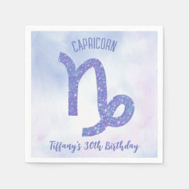 Guardanapo De Papel Sinal de Capricórnio Cujo Púrpura Festa de anivers