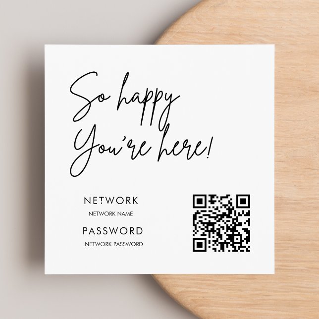 Guardanapo De Papel Sinal de casamento de senha de WiFi moderno minima (Criador carregado)
