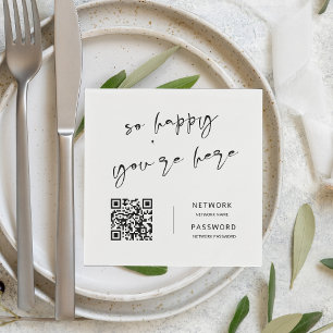 Guardanapo De Papel Sinal de Casamento de Senha de WiFi Moderno Mínimo