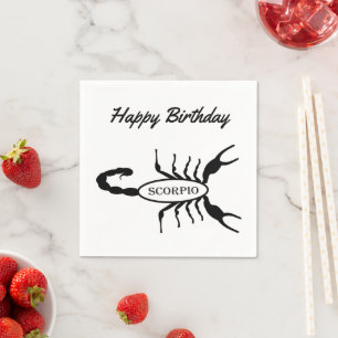 Guardanapo De Papel Sinal de Estrela do Scorpio Preto Personalizado