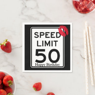 Guardanapo De Papel Sinal de limite de velocidade de 50mph com feliz a