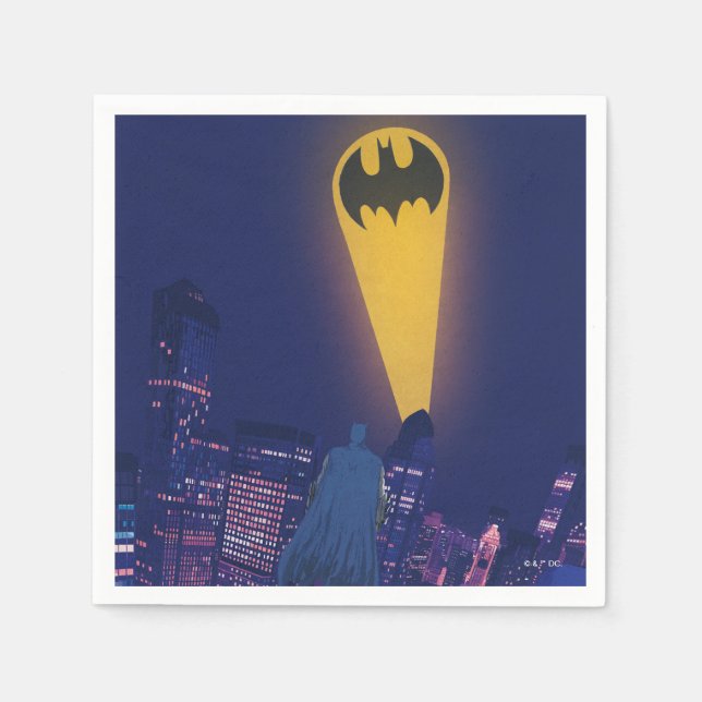 Guardanapo De Papel Sinal de Morcego Sobre Gotham (Frente)