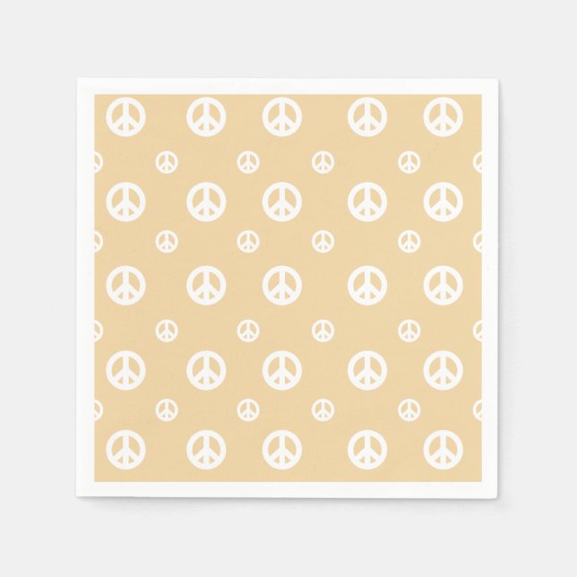 Guardanapo De Papel Sinal de paz retrô amarelo de aniversário (Frente)
