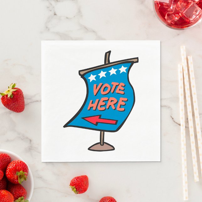 Guardanapo De Papel Sinal de Votação Aqui (Criador carregado)