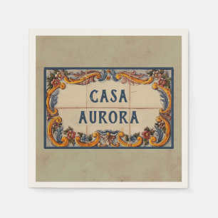 Guardanapo De Papel Sinal espanhol da casa (texto customizável)