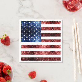 Guardanapo De Papel Sinalizador americano vermelho e azul brilha