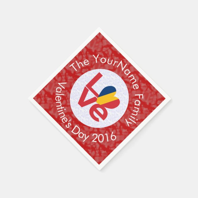 Guardanapo De Papel Sinalizador Chad Red LOVE Personalizado (Canto)