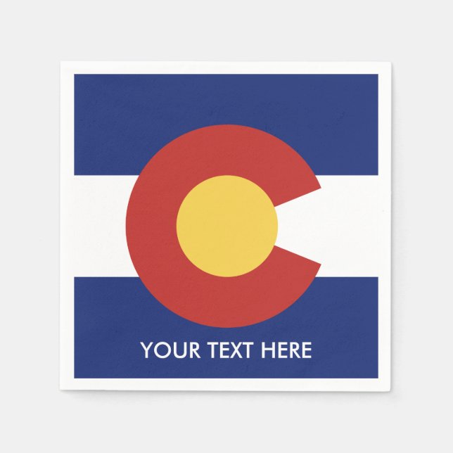 Guardanapo De Papel Sinalizador do Estado do Colorado para guardanpete (Frente)