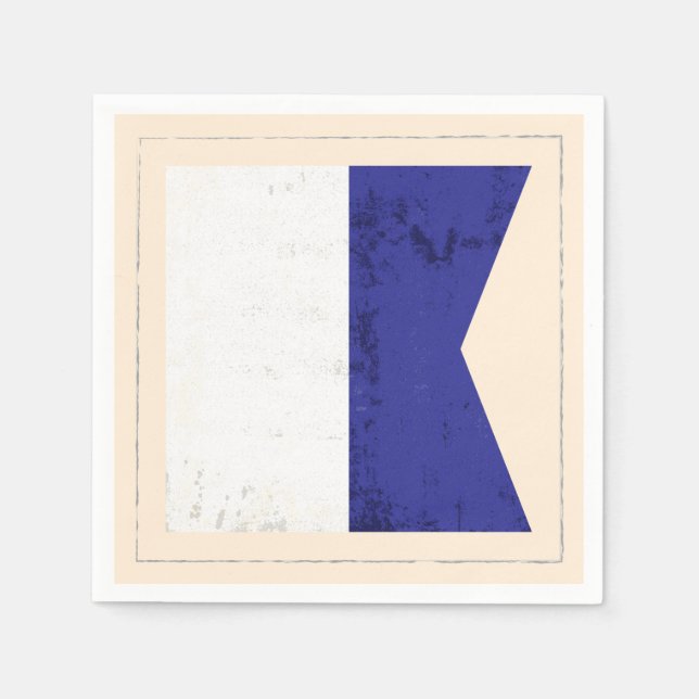 Guardanapo De Papel Sinalizador do sinal "A" na letra náutica (Frente)