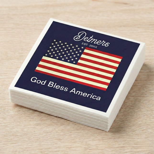 Guardanapo De Papel Sinalizador Personalizado da América do Deus abenç (Keep it clean, patriot style.)